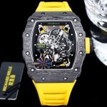 RICHARD MILLE RM35-02  Rafael Nadal Yellow Rubber Strap Carbon Fiber oysterflex bracelet for sale